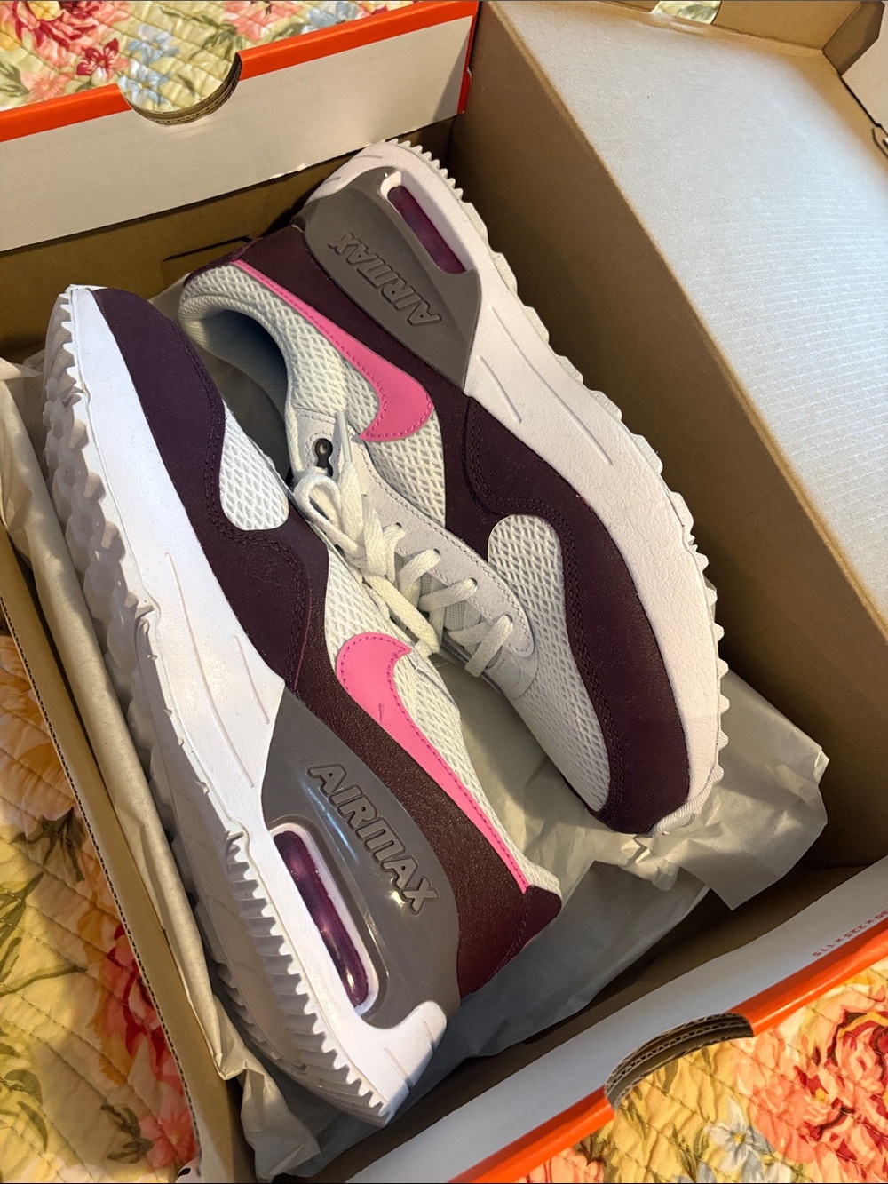 Nike kids Air Max Low-Top Sneakers - White/Pink/Burgundy